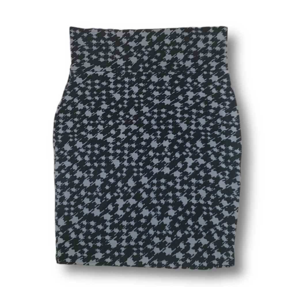 Lily White Houndstooth High Waisted Pencil Skirt L - Picture 1 of 10